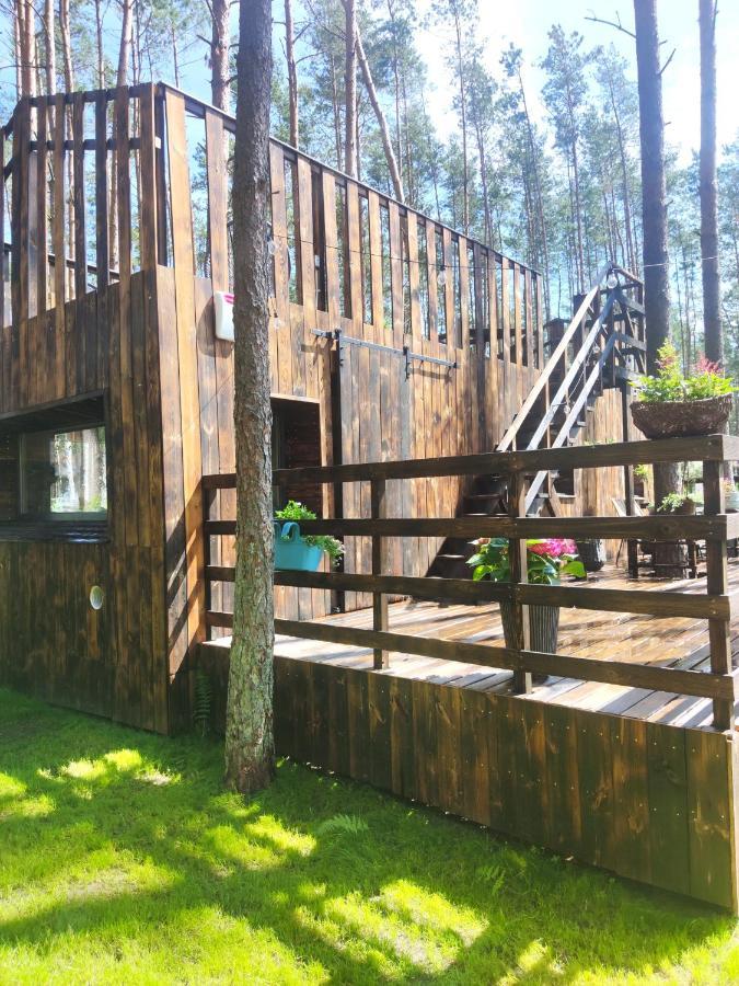 Lesny Domek W Stylu Scandi Z Jacuzzi Nad Jeziorem Kaszuby Grzybowo  Екстериор снимка